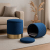 Round Storage Stools Pair