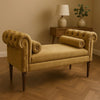 Small upholstered wooden settee