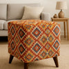 Cushioned square stools pair