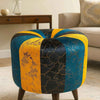 Wooden round stools pair