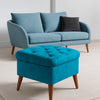 Tufted Wooden Stools Pair Article No8