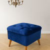Tufted Wooden Stools Pair Article No9