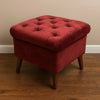 Tufted Wooden Stools pair