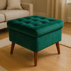 Tufted Wooden stool pair