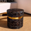 Round pouf stools pair