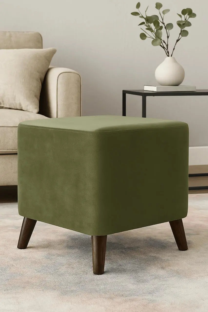 Sleek square stools pair