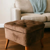 Tufted Wooden Stools Pair Article No10
