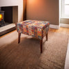 Upholstered rectangle stools pair