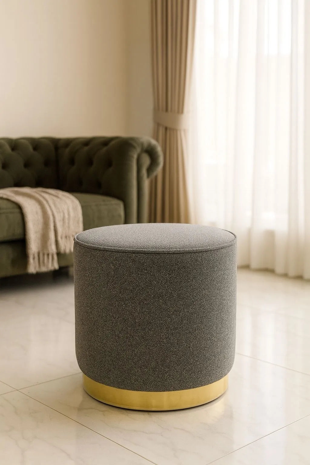 Stackable round stools pair