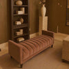 upholstered wooden settee