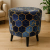 Round wooden stools pair