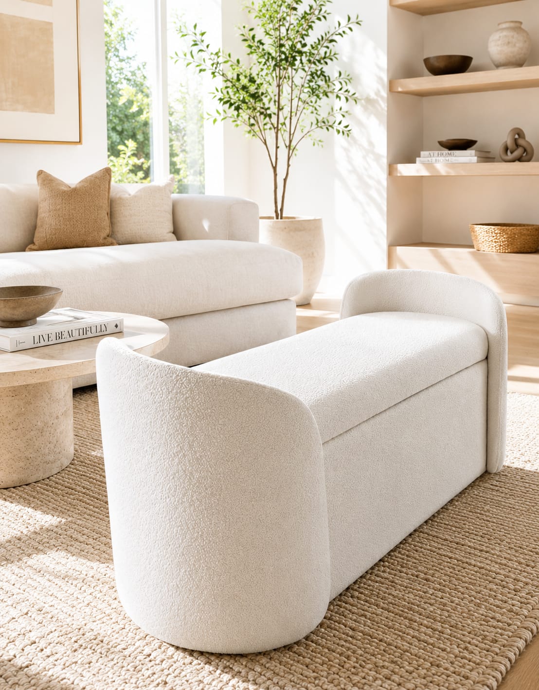 Modern Storage Ottoman Bench for Stylish Home