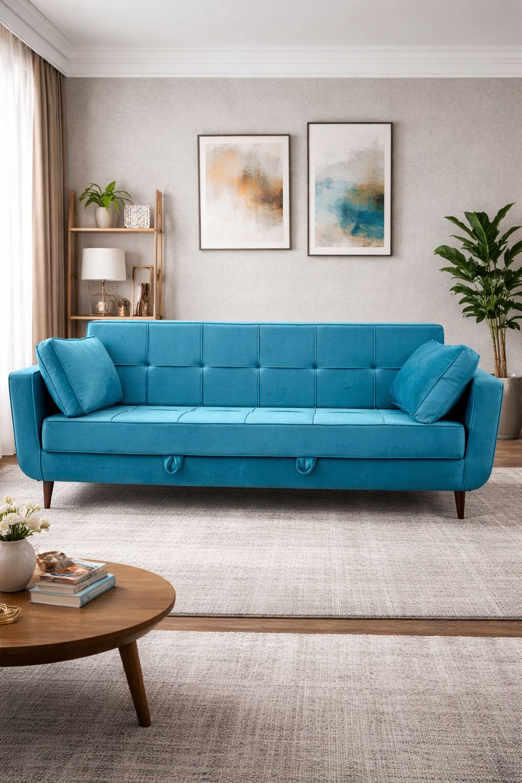 Sofa bed with reclining feature