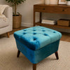 Wooden Pouf Stools Pair