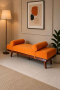 Entryway Bench with Upholstered Seat and Wooden Legs