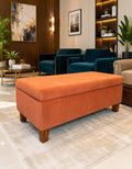 Luxury Wooden Storage Stool with Upholstery