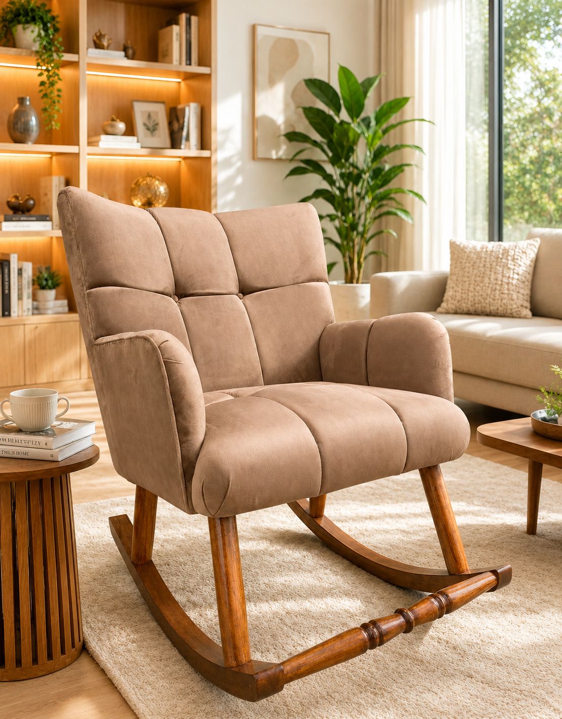 Nursery Rocking Chair Soft Cushioned