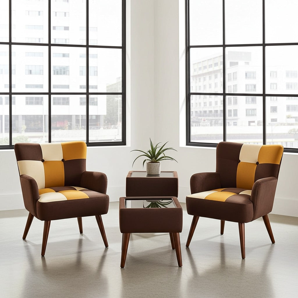 Small Coffee Table With Chairs Pair Article No4