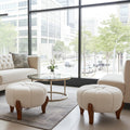 Modern Pumpkin Ottoman Stools Pair for Home