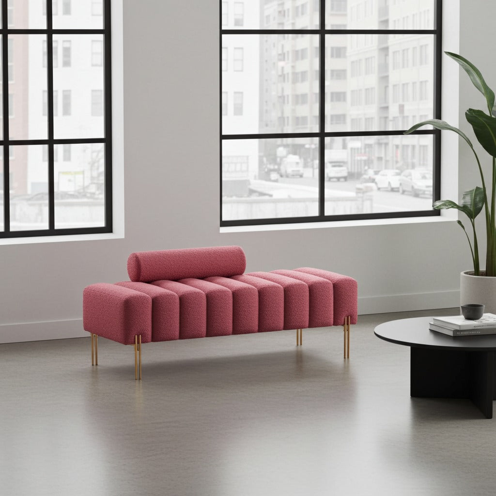Two Seater Wooden Stool with Gao Pillow