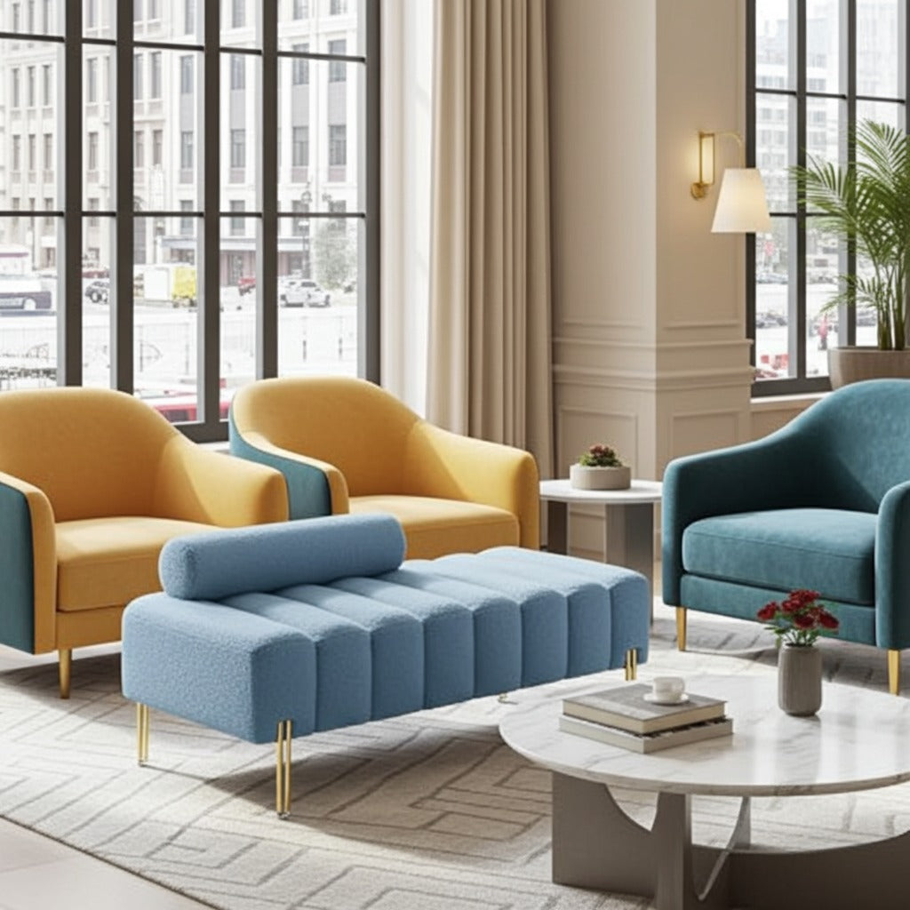 Two Seater Stool with Premium Cushion