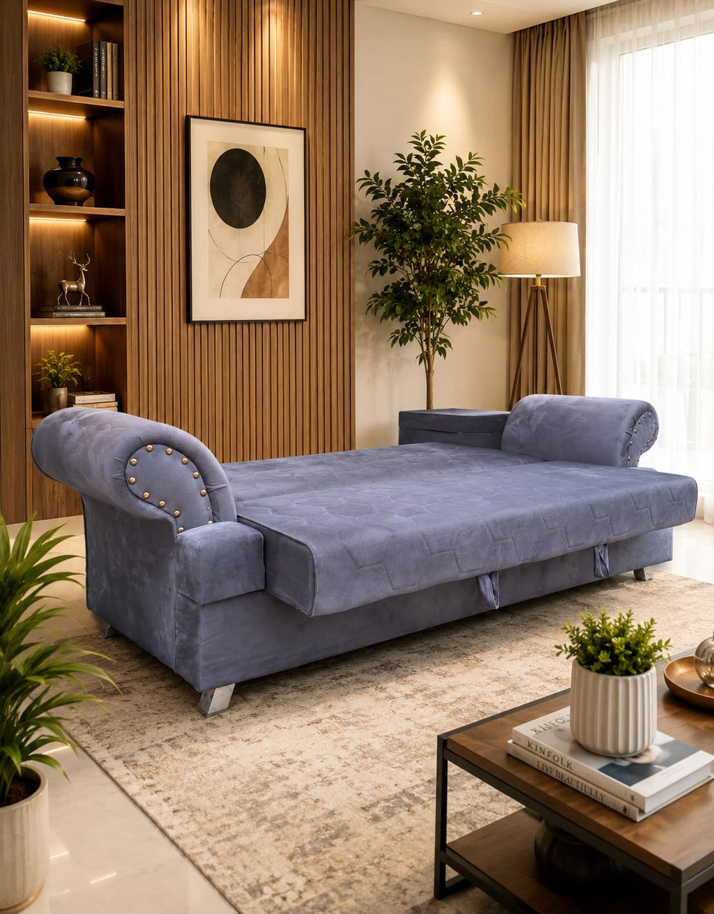 Wooden Sofa Bed for Living Room and Bedroom