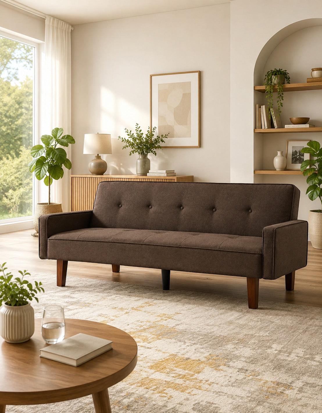 Modern Reclining Sofa Bed with Premium Upholstery