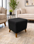 Upholstered Ottoman Stools Pair with Molty Foam Cushioning