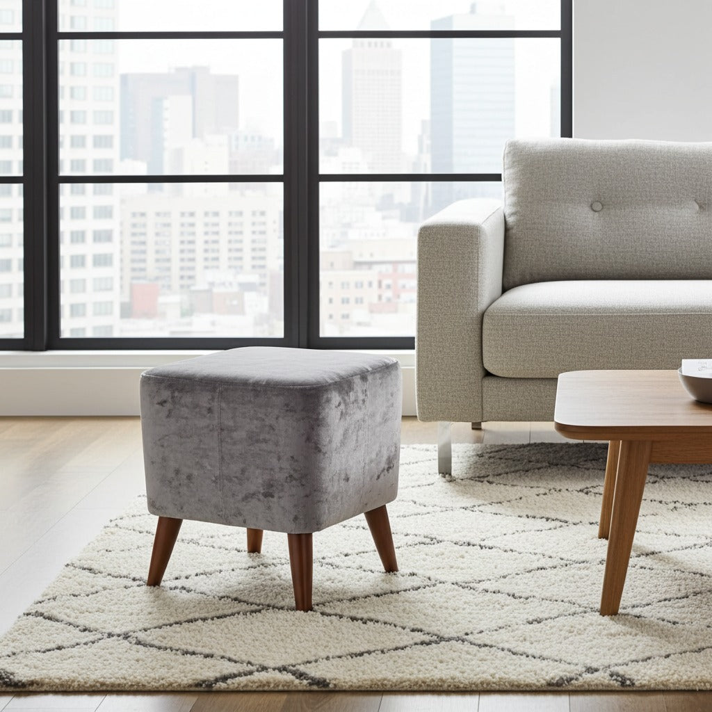 Square ottoman stools pair