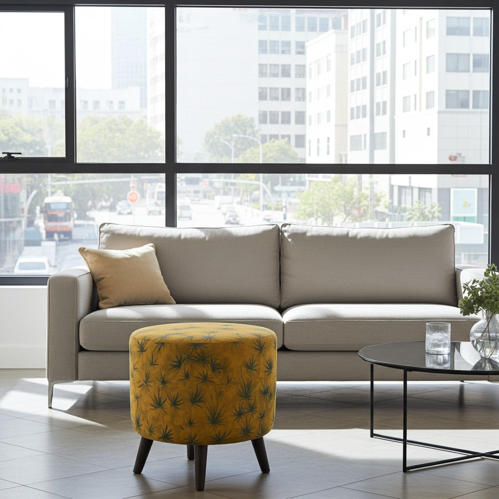Decorative round stools pair