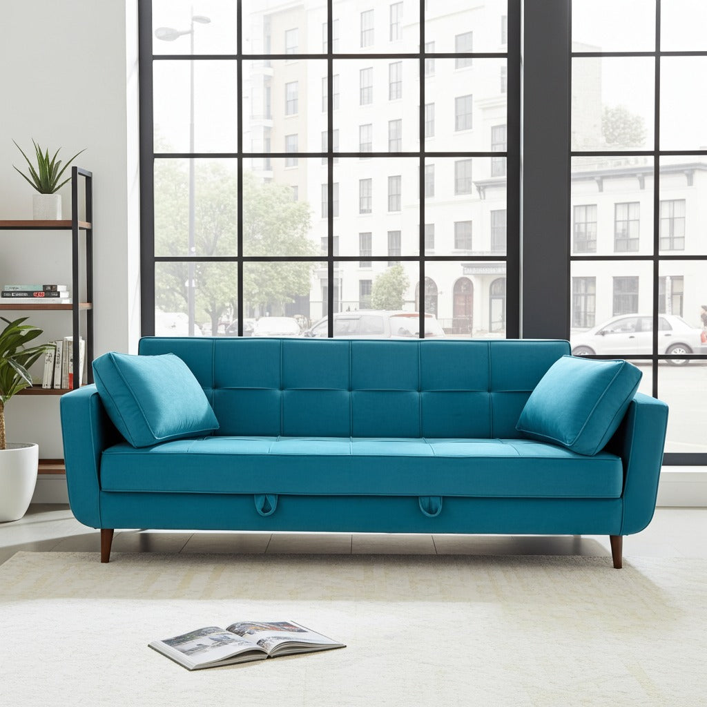 Sofa bed with reclining feature