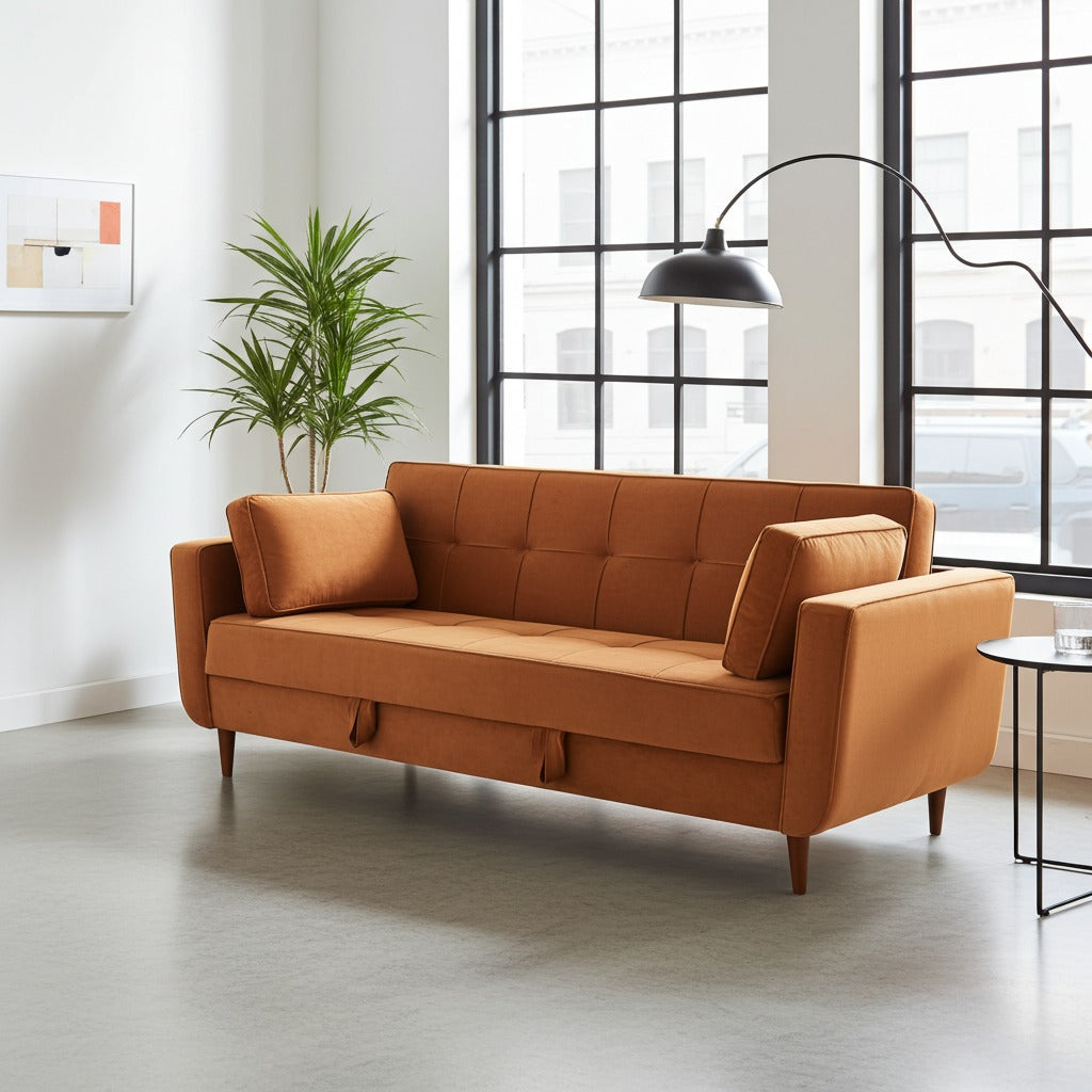 Modern Teal Sofa Cum Bed Article No10