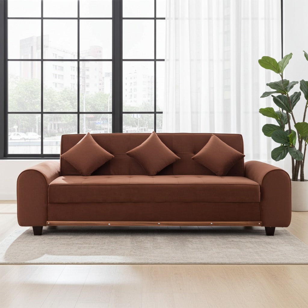 Modern Recliner Sofa Bed with Solid Kikar Wood