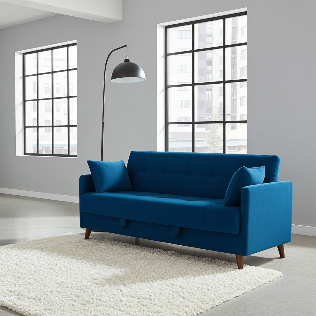Modern Teal Sofa Cum Bed Article No4