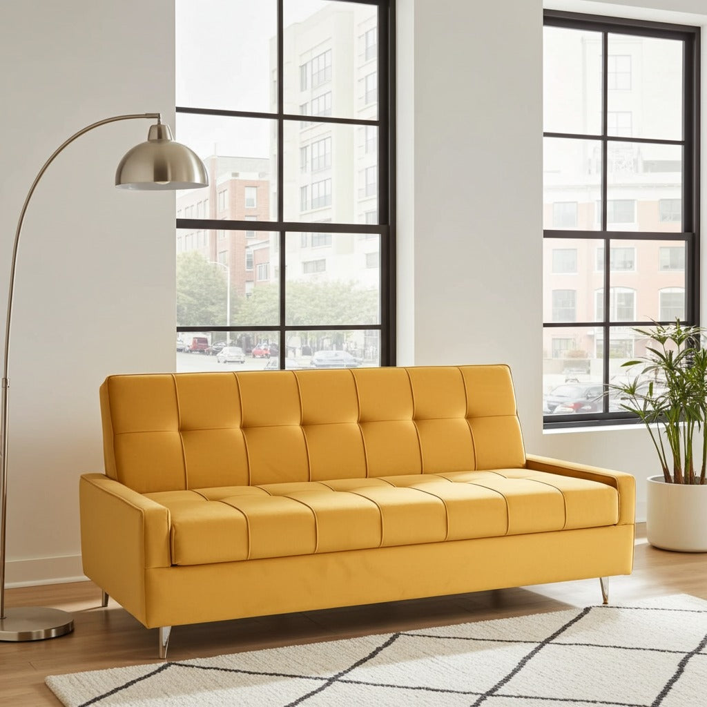 One-touch convertible sofa