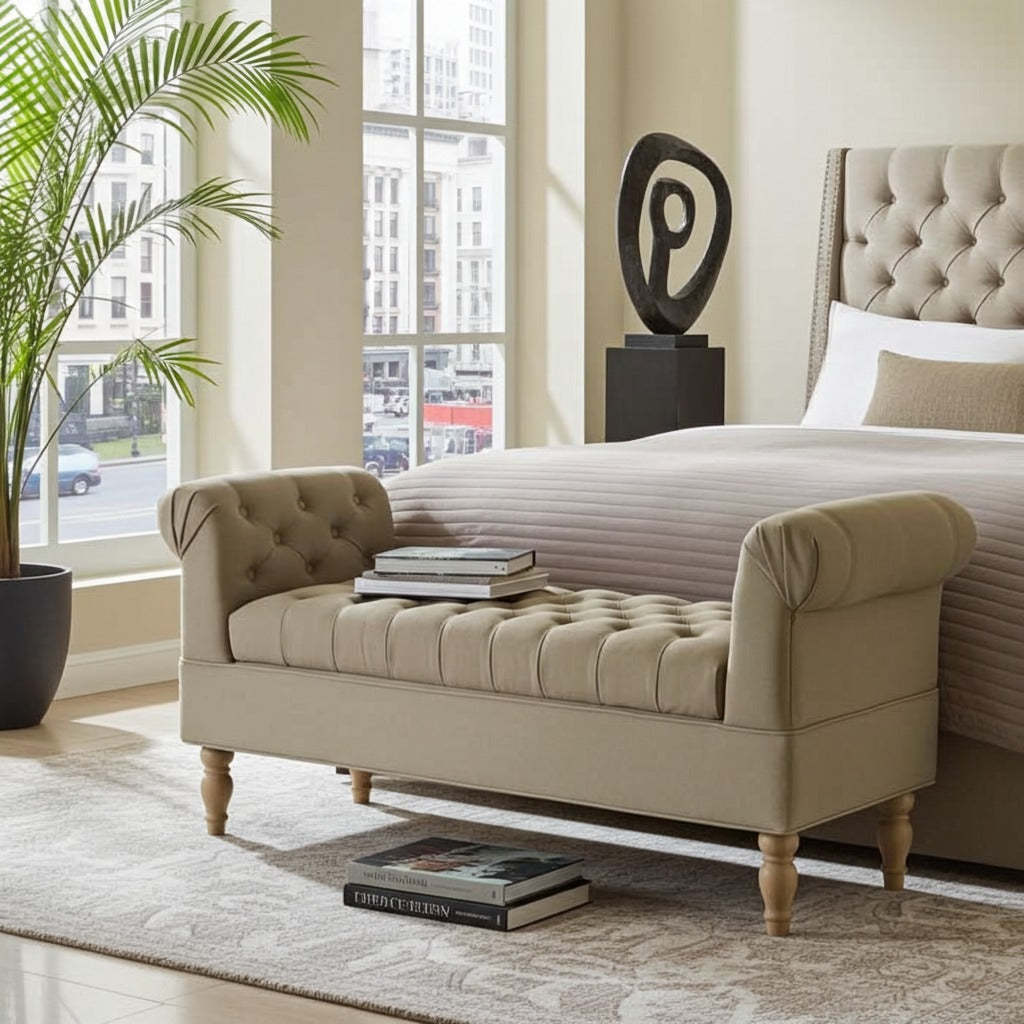 bedroom wooden settee
