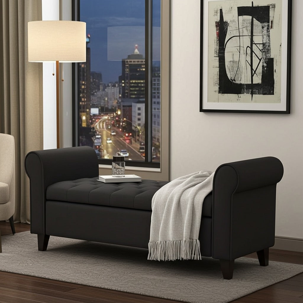 Bench settee with storage