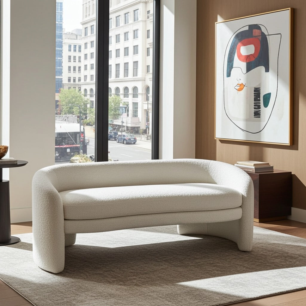 Modern Bench Sofa with Durable Wooden Construction