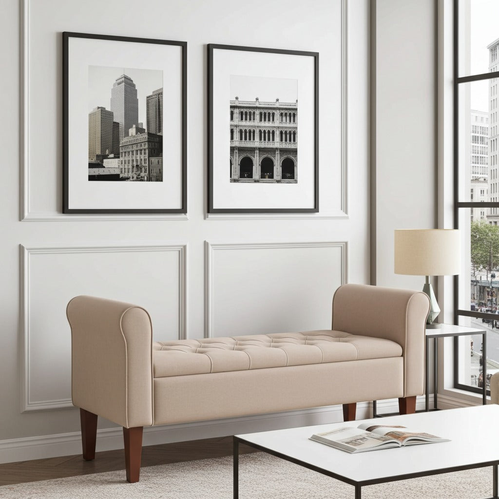 Multifunctional storage settee
