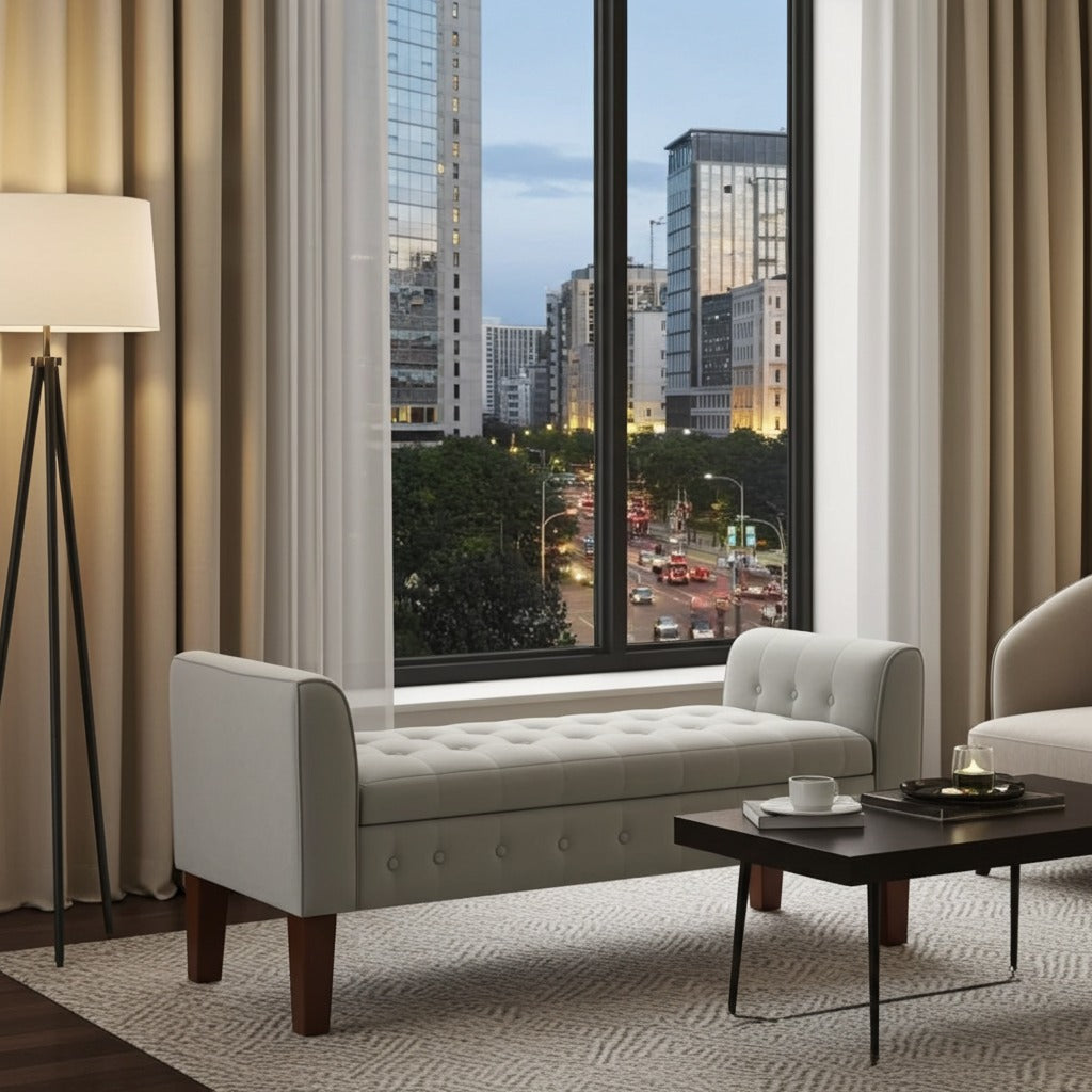 Settee with built-in storage