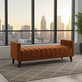 upholstered wooden settee