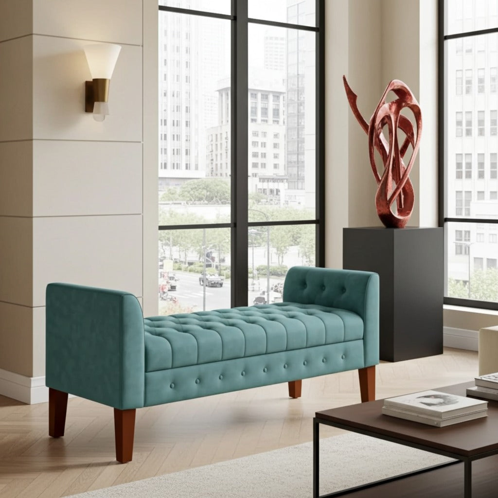 Settee with lift-top storage