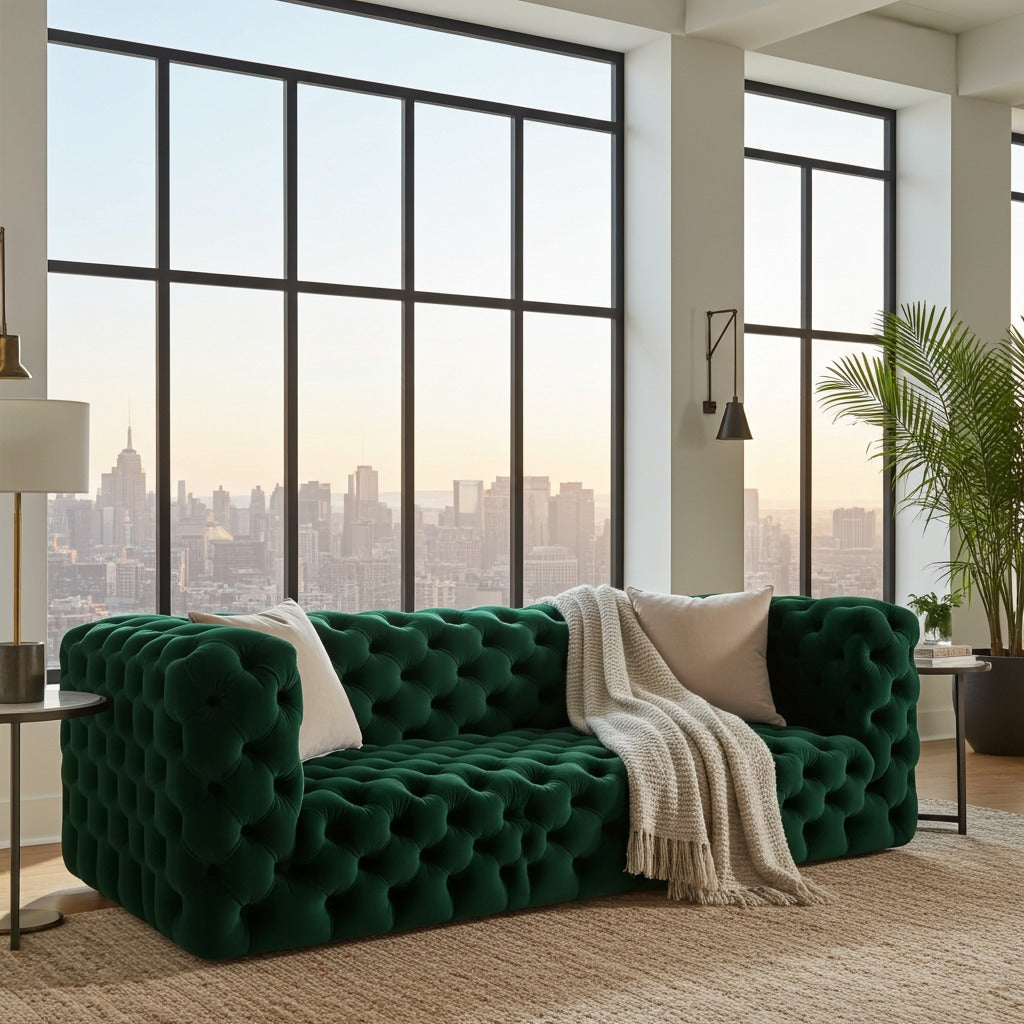 6 Seater Quilted Sofa