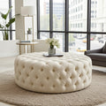 Hallway Wooden Tufted Stool