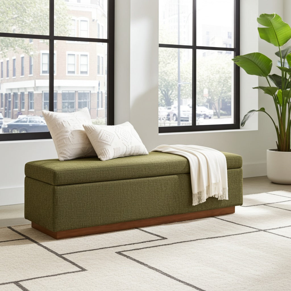 Luxury Wooden Stool with Hidden Storage