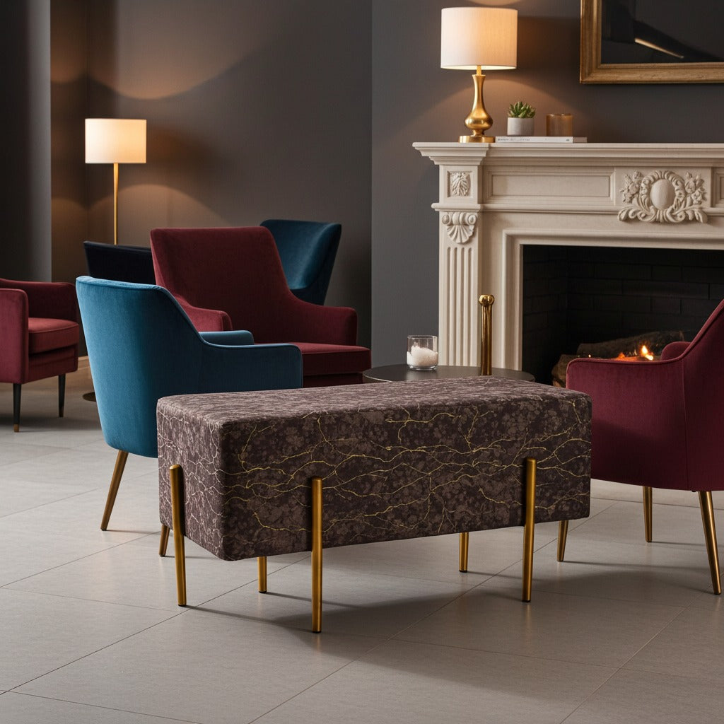 Two Seater Stool With Steel Stand