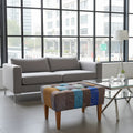 Modern Wooden Patchwork Stool for Living Room