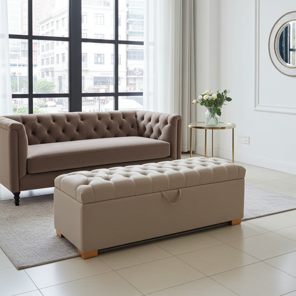 Premium Storage Bench Ottoman with Comfortable Seating