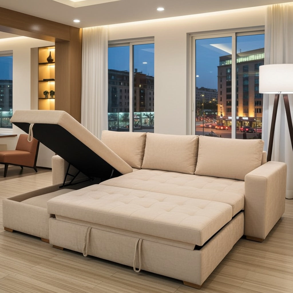 Modern L Shape Corner Sofa Cum Bed in Pakistan