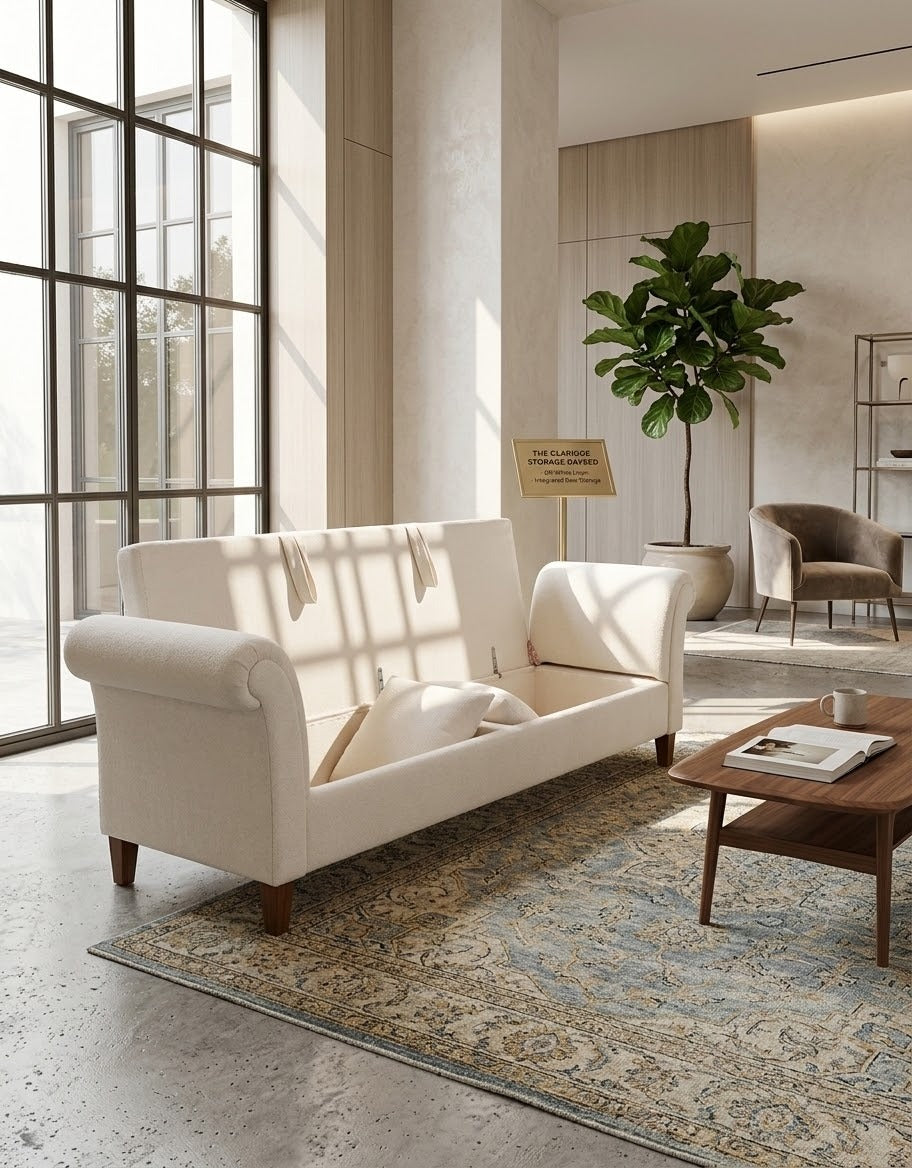 Wooden Bench Sofa with Molty Foam Cushioning & Storage